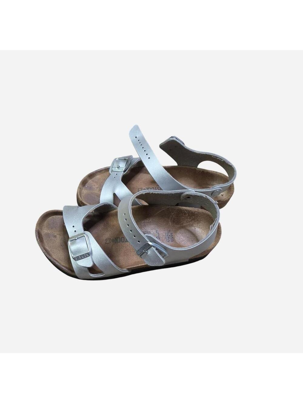 Birkenstock Kid's Silver and Grey Sandal